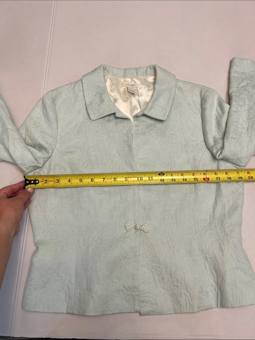 HALOGEN LIGHT GREEN COTTON FLORAL BLAZER SIZE LARGE - Picture 11 of 16